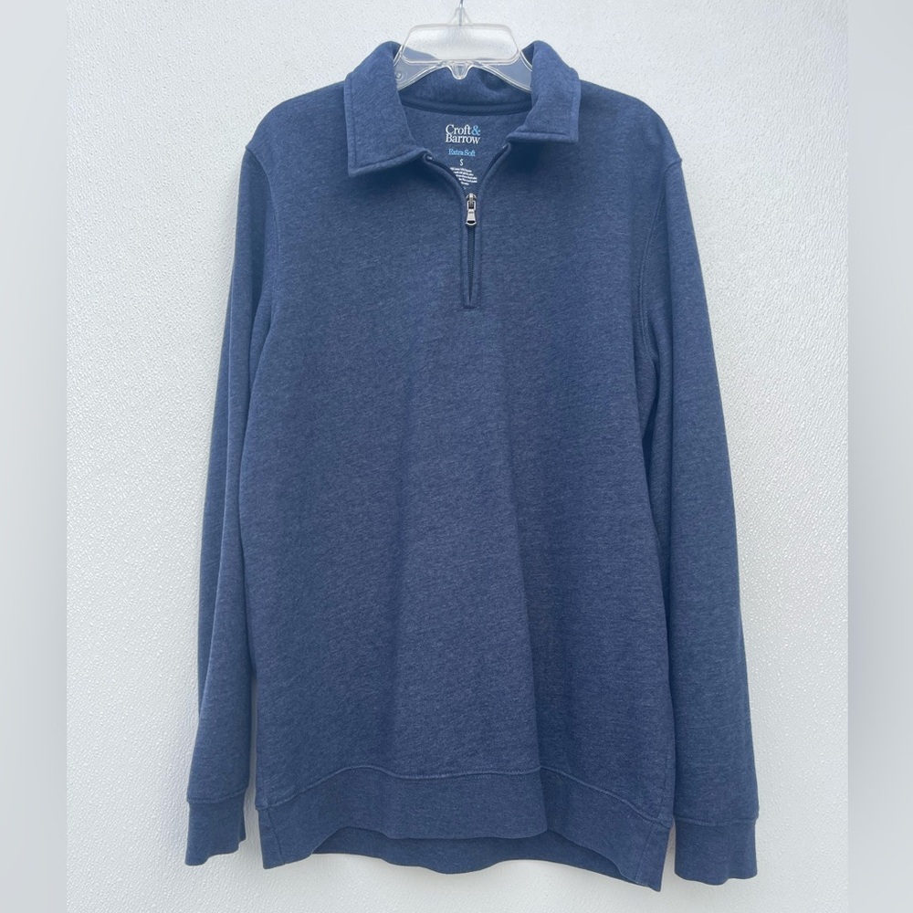 Croft & Barrow Men's Navy Zip-Up Sweater Size Small